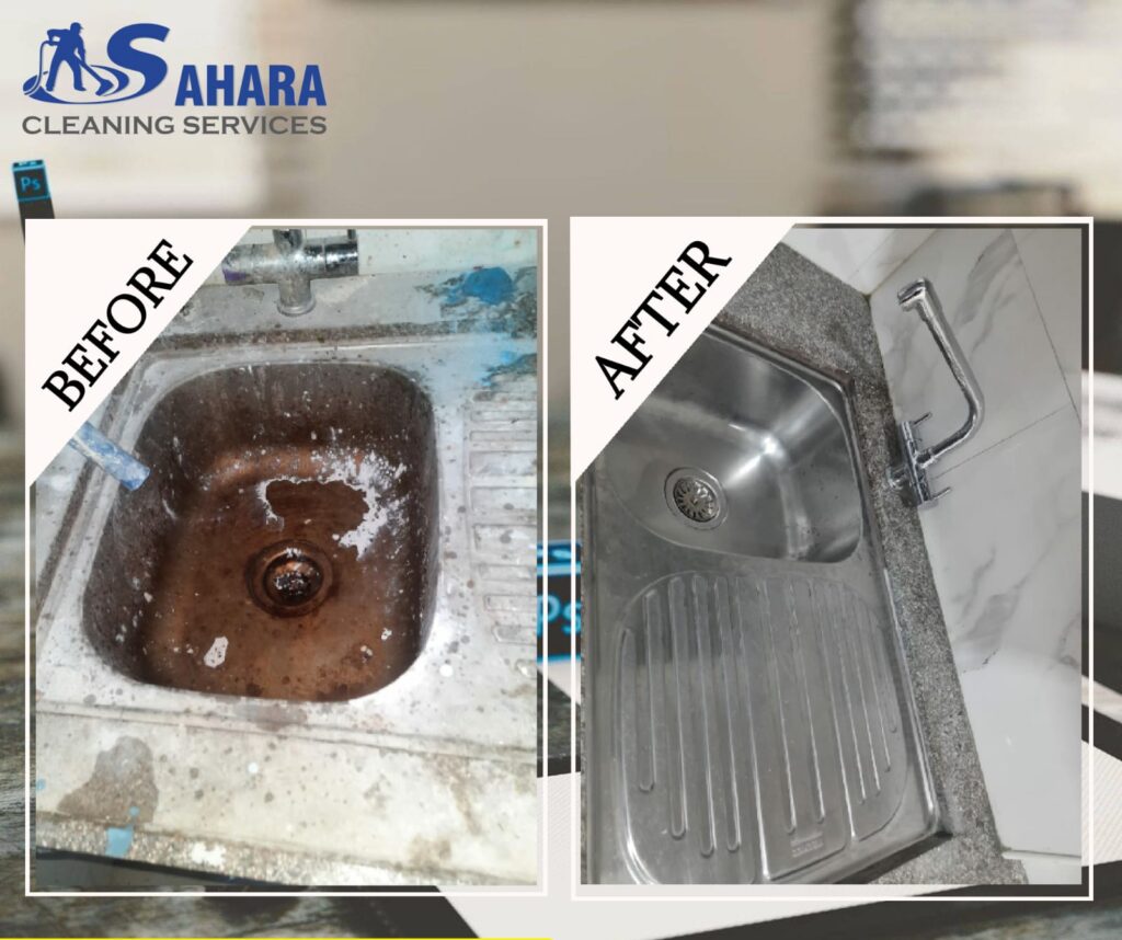 Kitchen Sink Cleaning before / after image