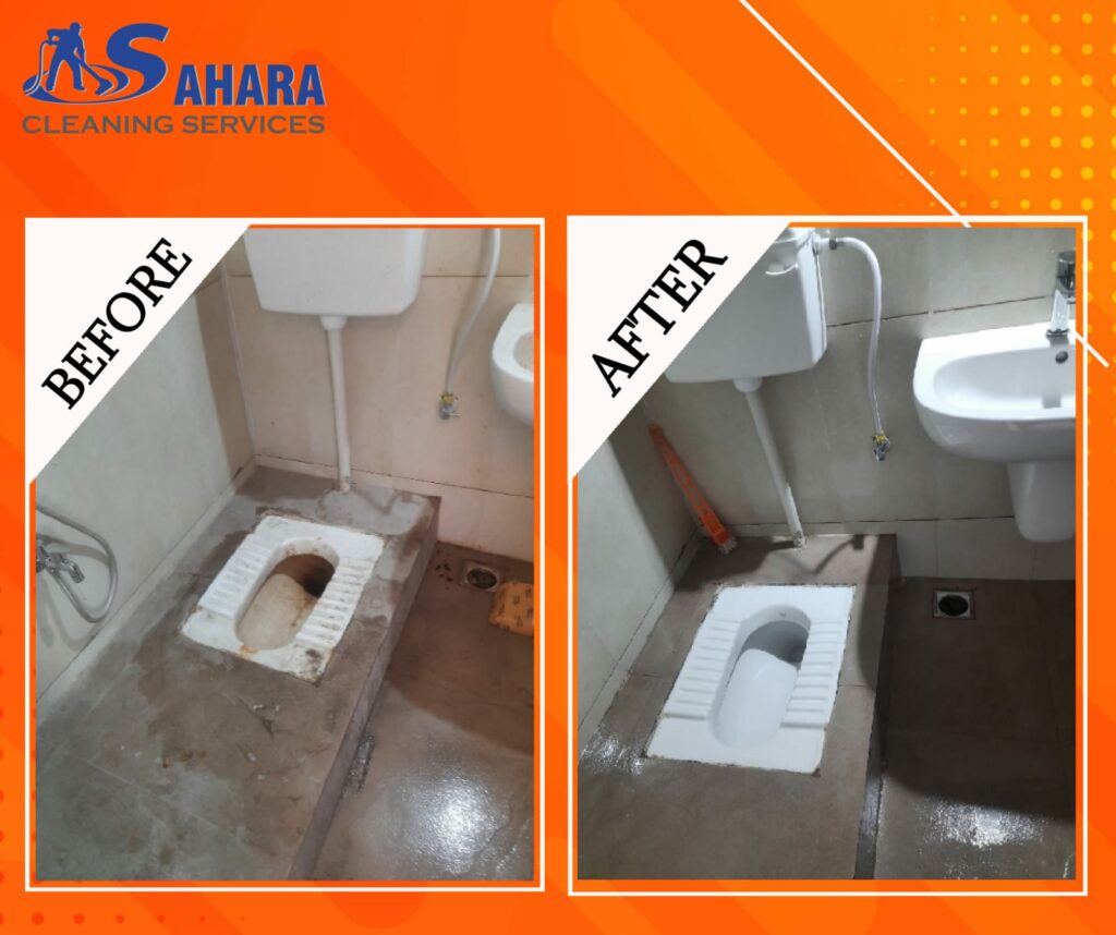 Washroom Cleaning before / after image
